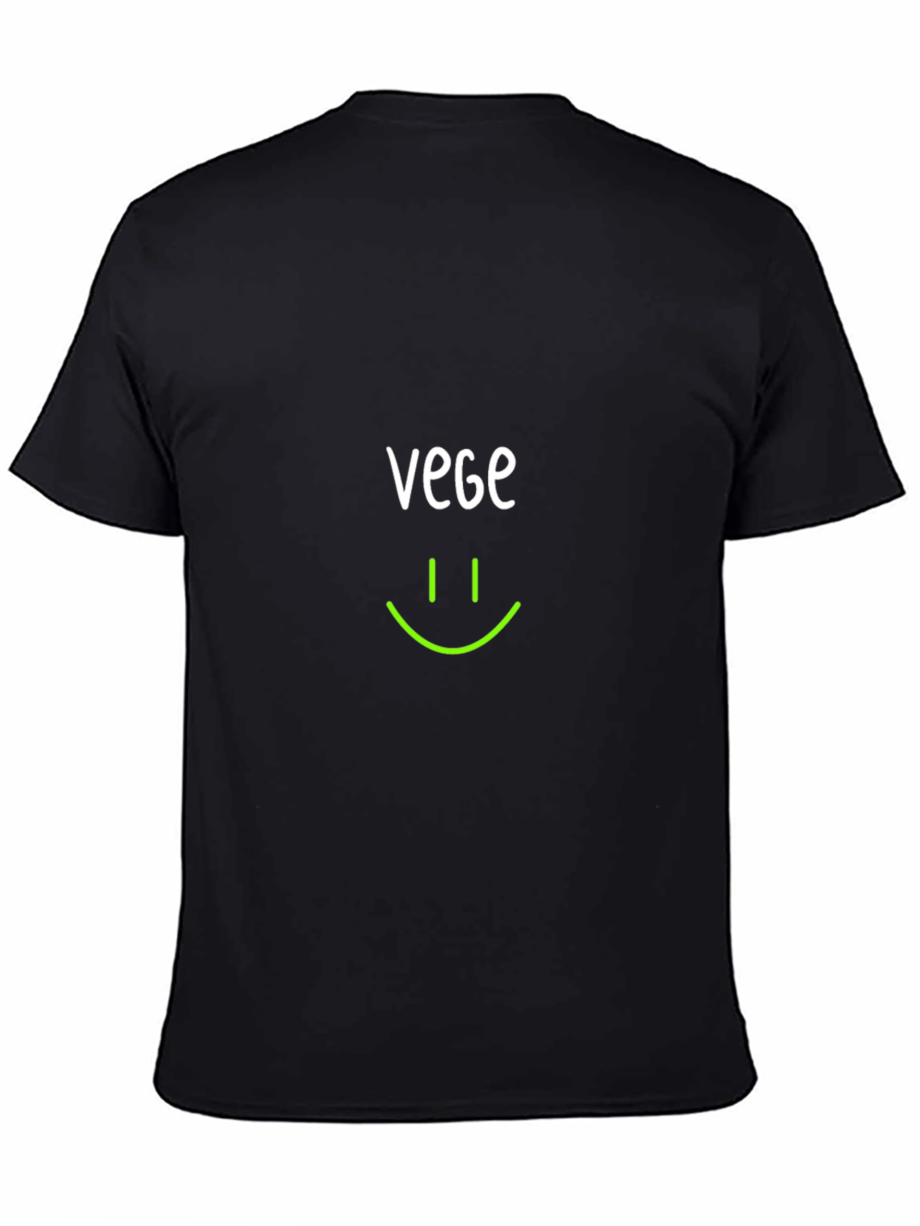 Vegan Smile T-Shirt -  Black Crew Neck