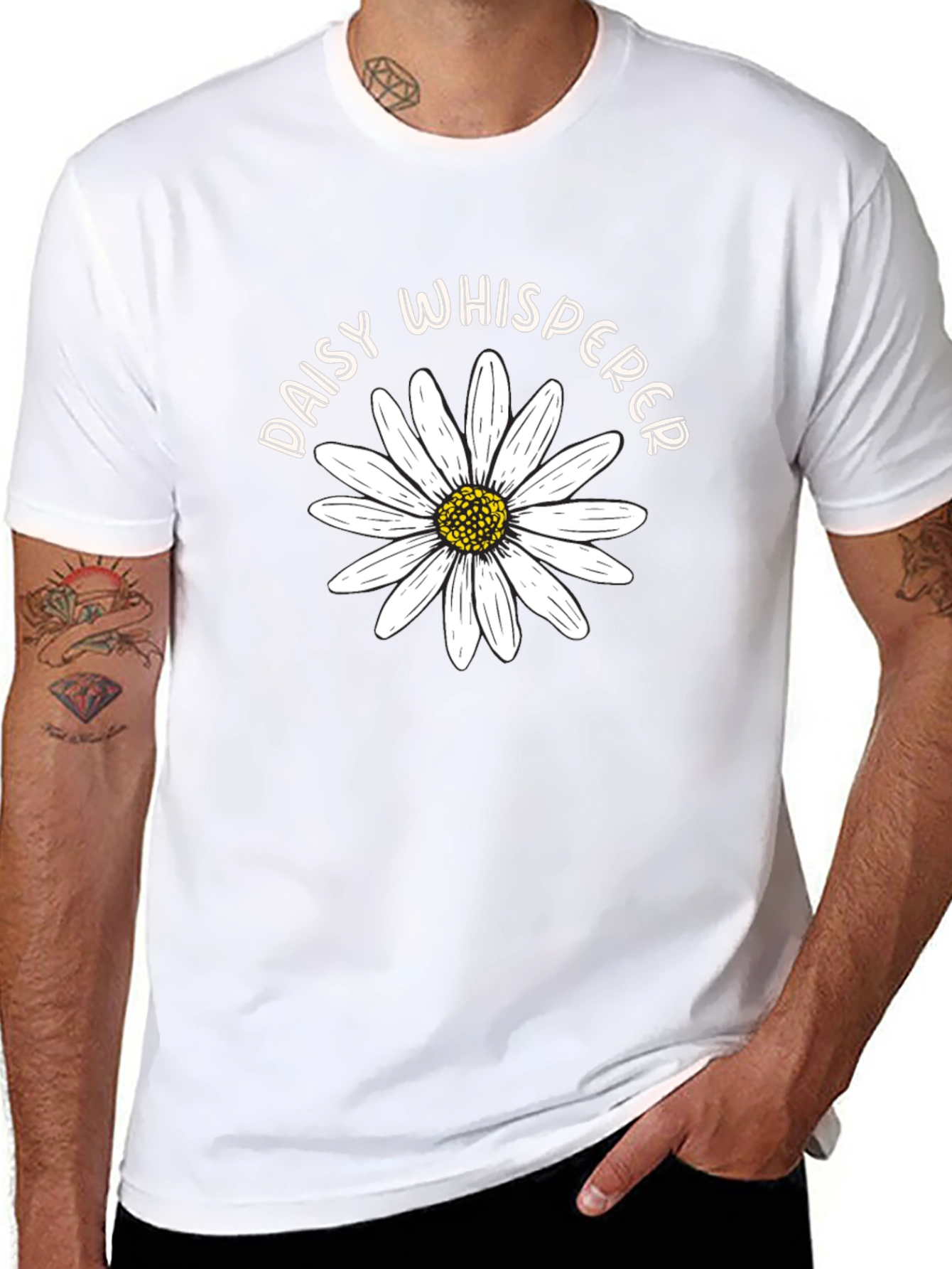 Daisy Whisperer Graphic Tee - Black Cotton T-Shirt