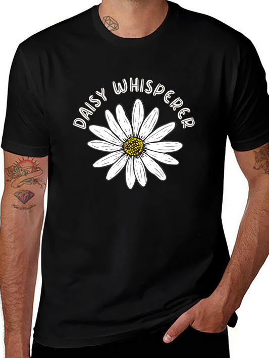 Daisy Whisperer Graphic Tee - Black Cotton T-Shirt