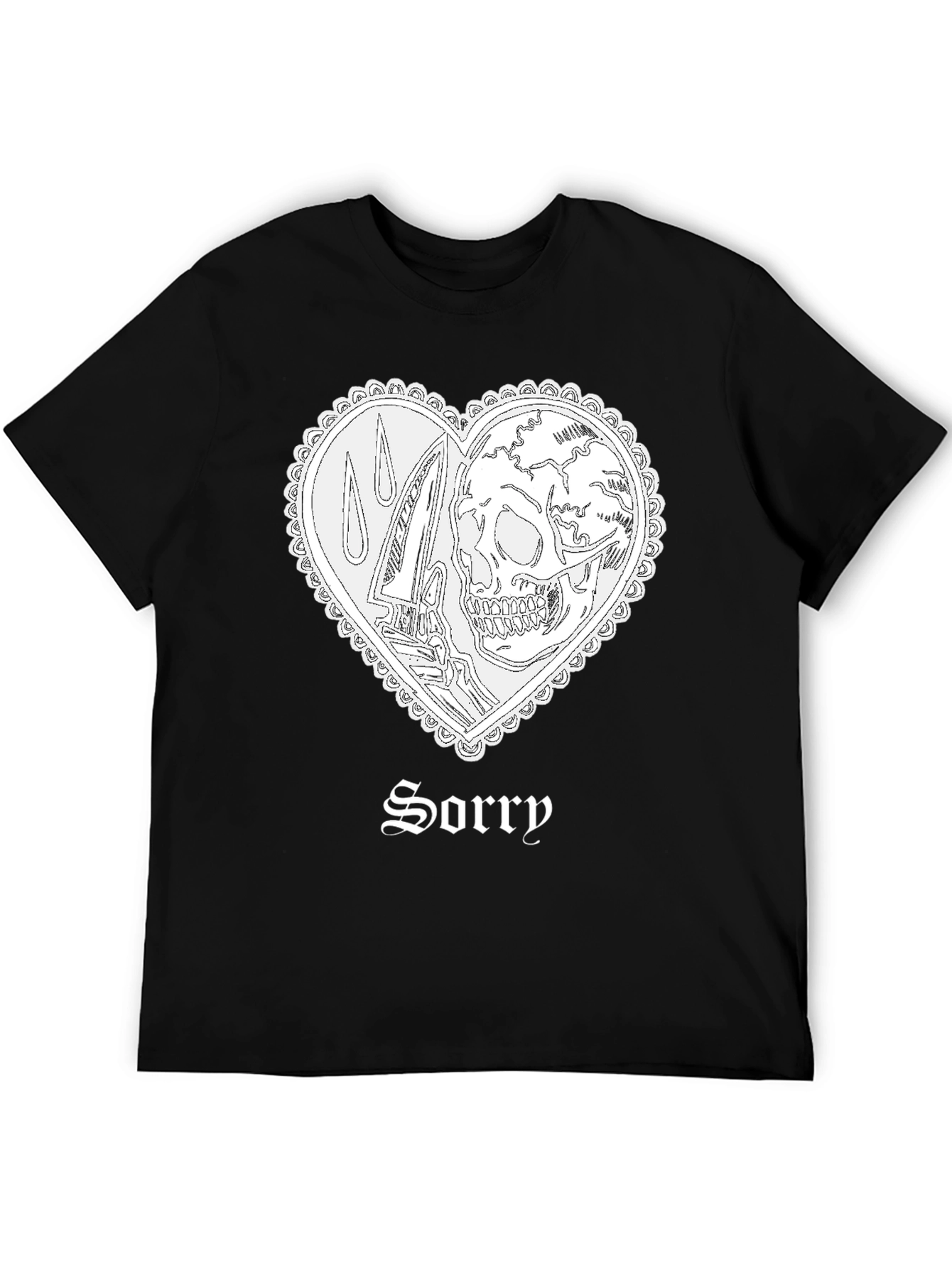 Sorry Skull Heart T-Shirt - Edgy Graphic Tee