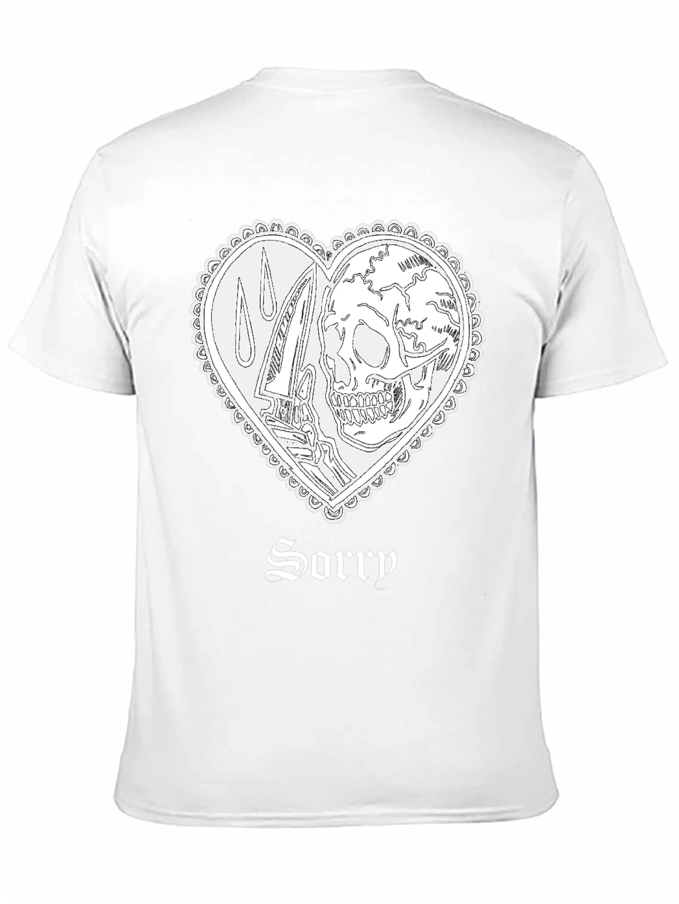 Sorry Skull Heart T-Shirt - Edgy Graphic Tee