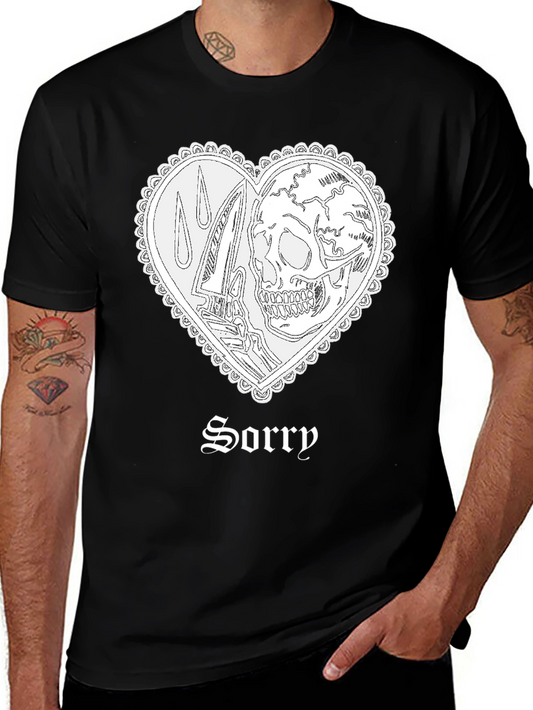 Sorry Skull Heart T-Shirt - Edgy Graphic Tee
