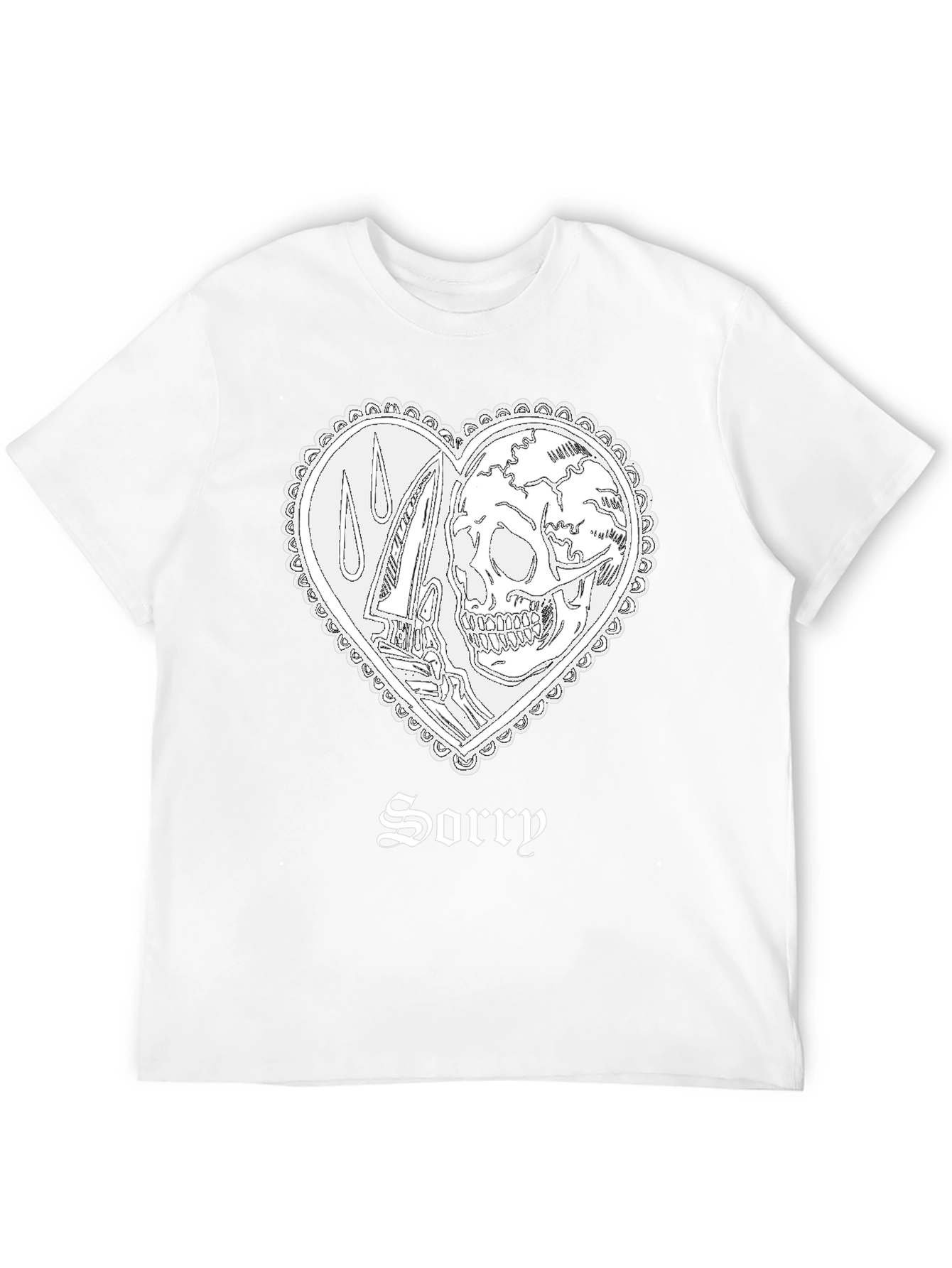 Sorry Skull Heart T-Shirt - Edgy Graphic Tee