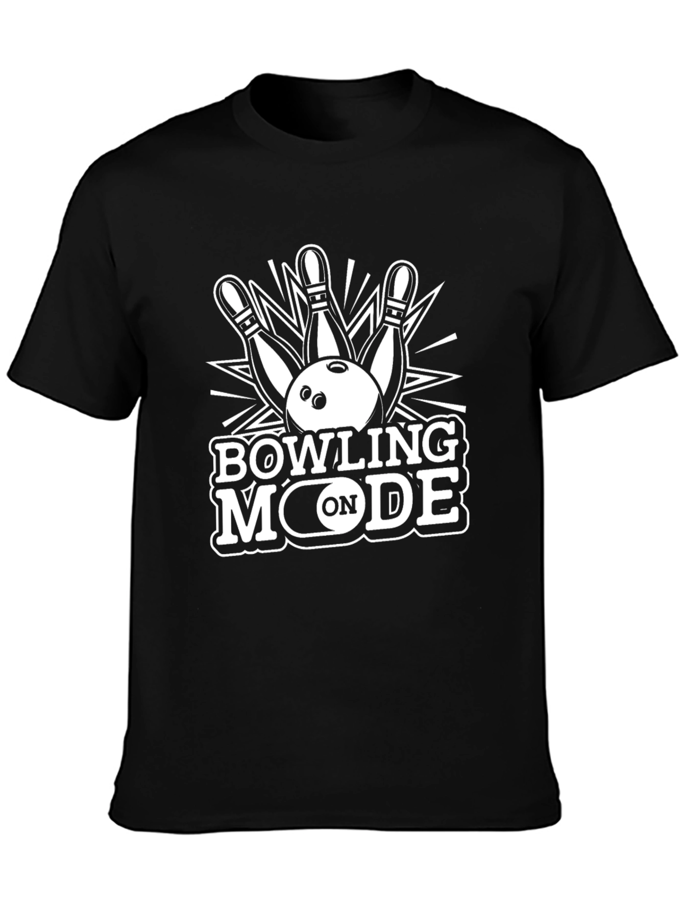 Bowling Mode On Black T-Shirt