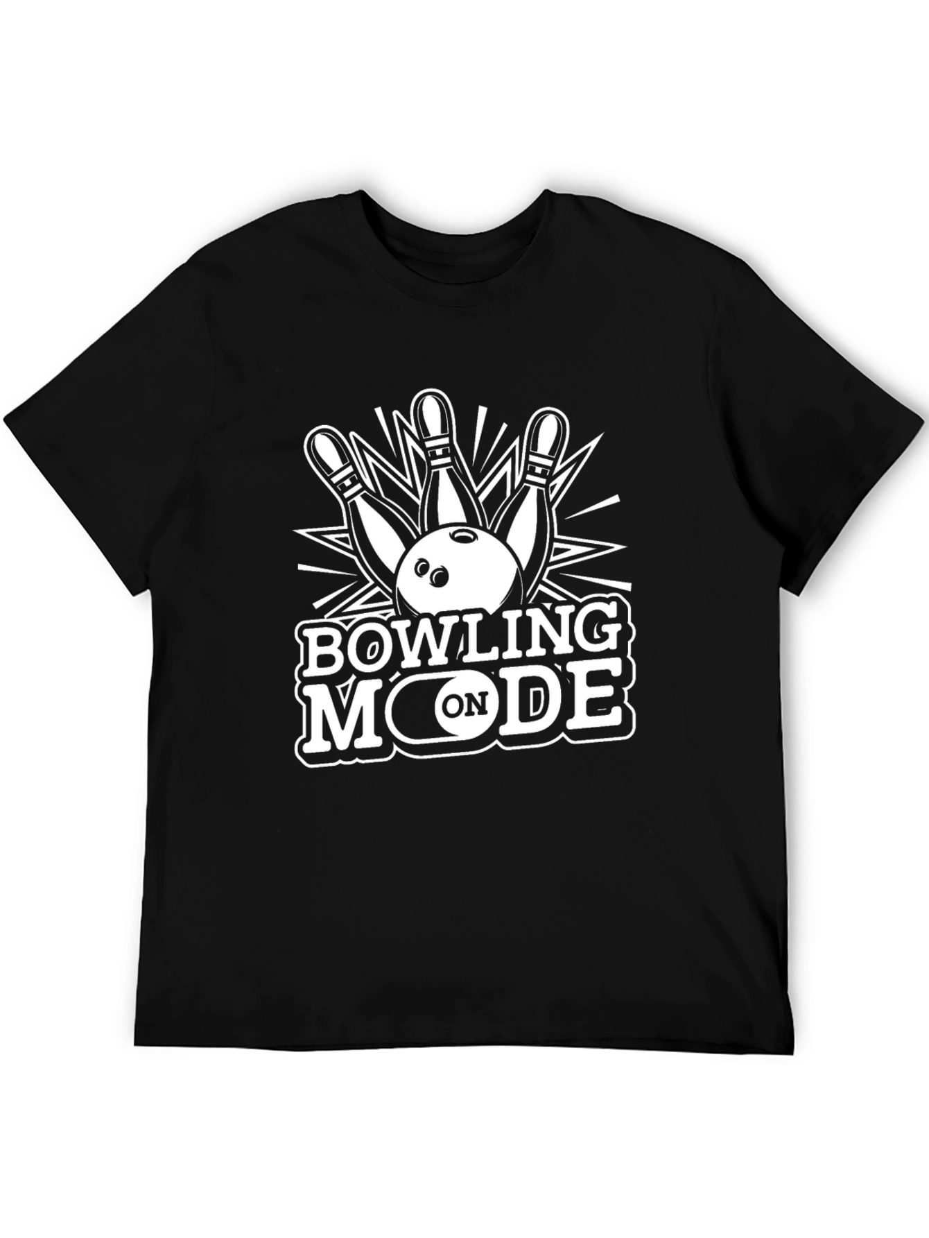 Bowling Mode On Black T-Shirt