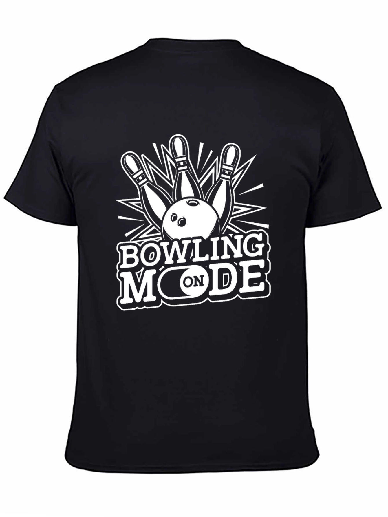 Bowling Mode On Black T-Shirt