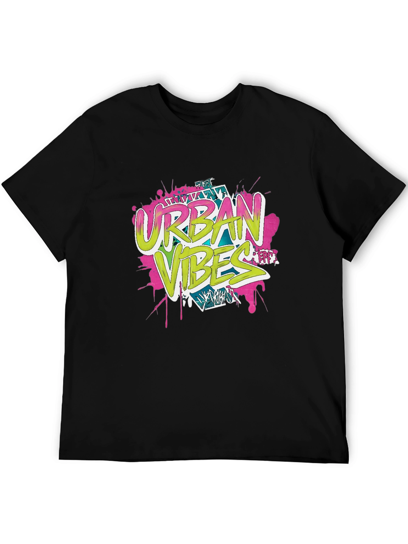 Urban Vibes Graphic Print Black T-Shirt