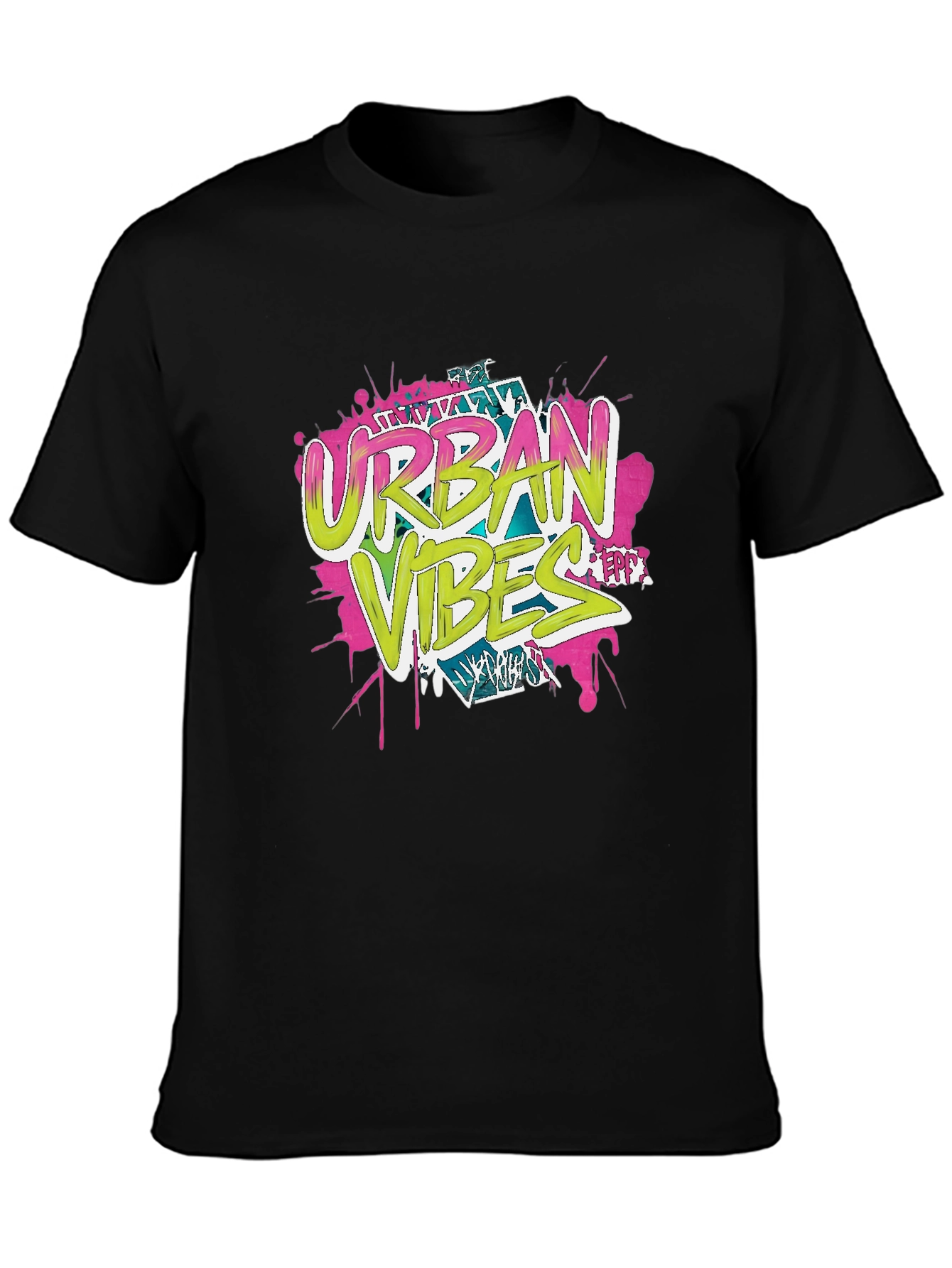 Urban Vibes Graphic Print Black T-Shirt