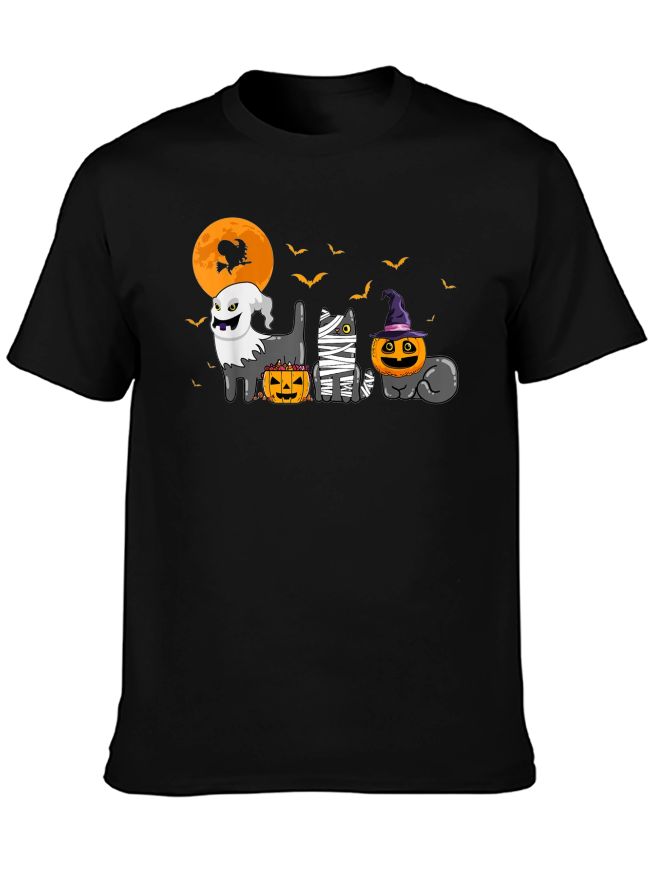 Halloween Cats Black T-Shirt