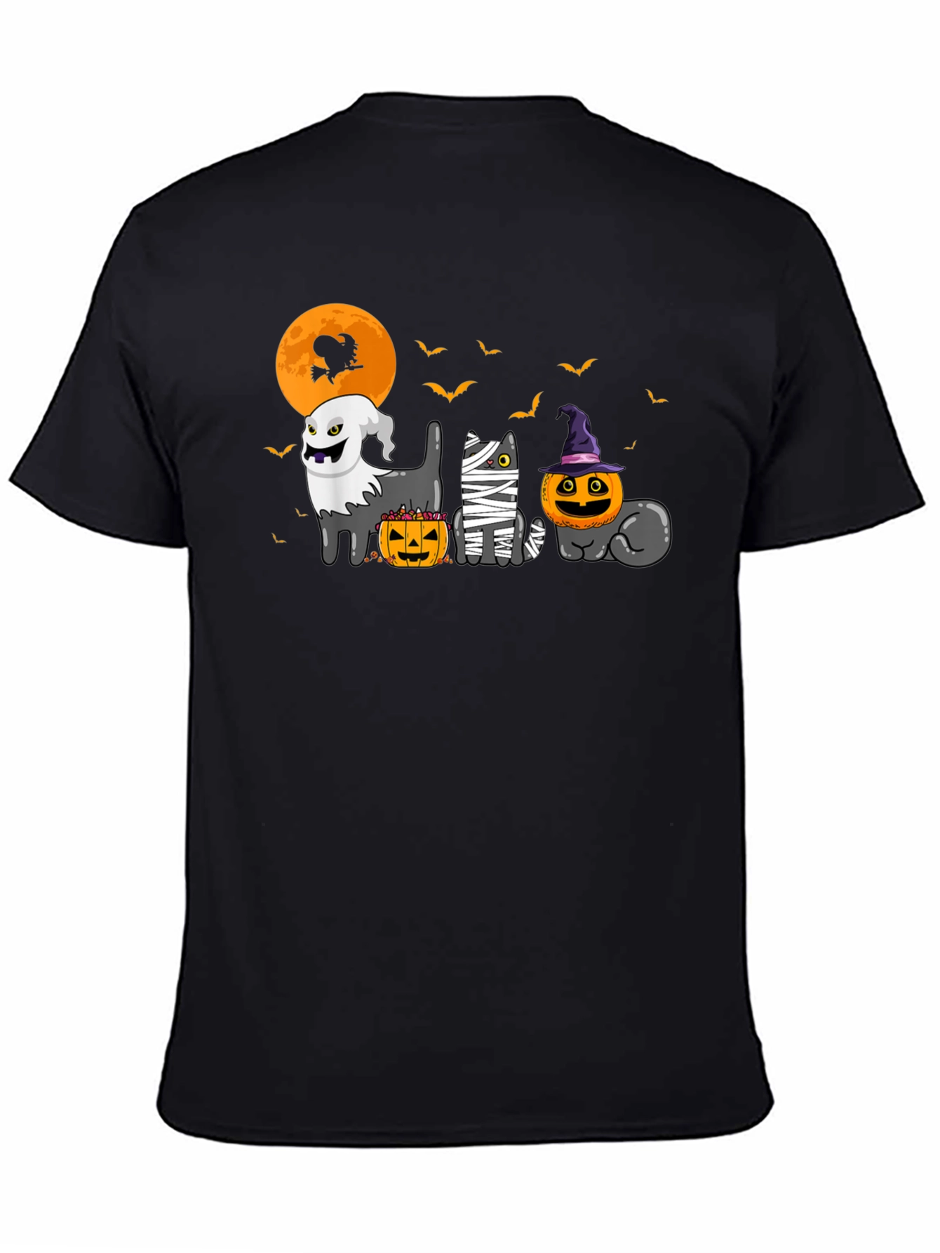 Halloween Cats Black T-Shirt