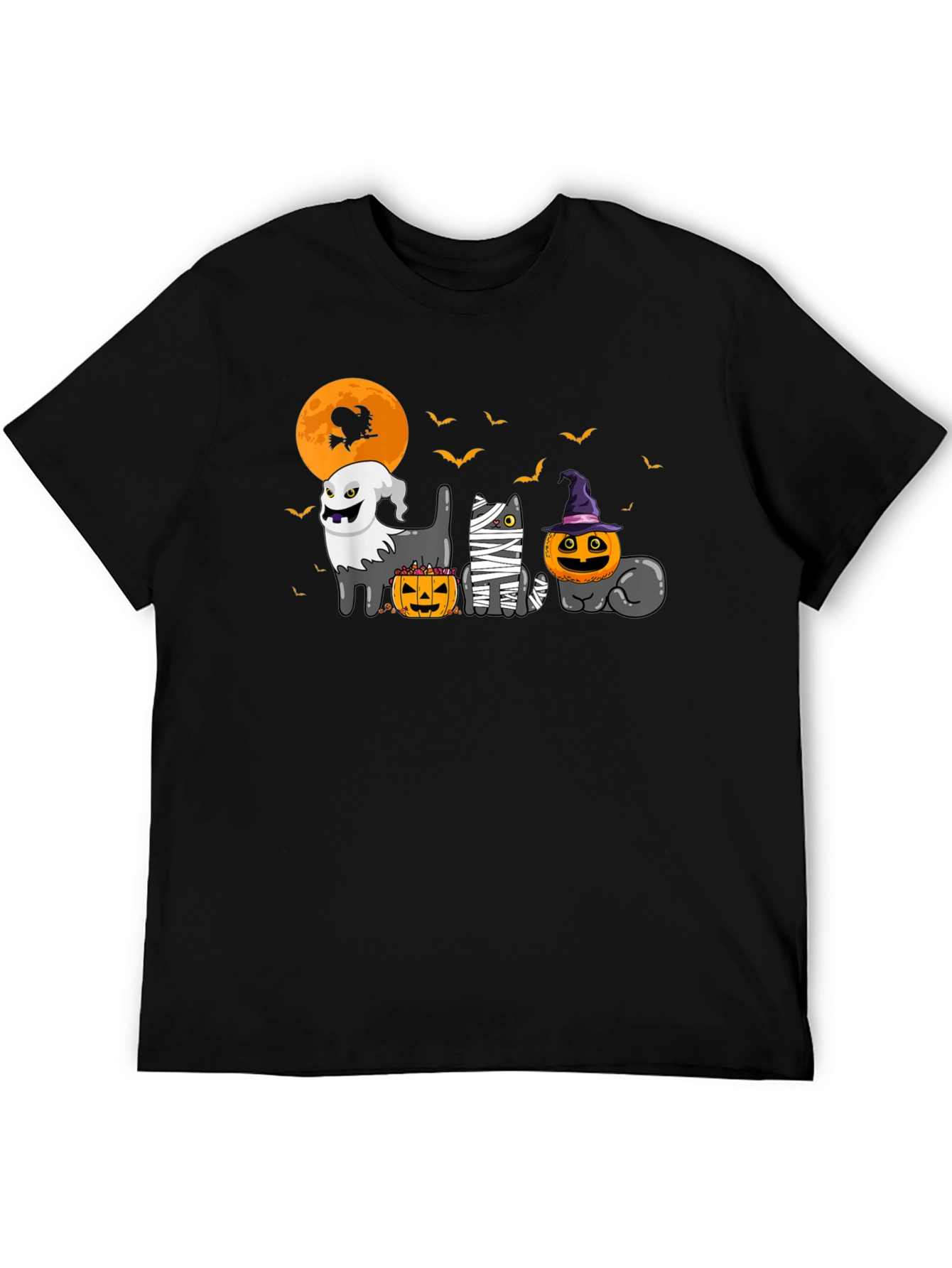 Halloween Cats Black T-Shirt