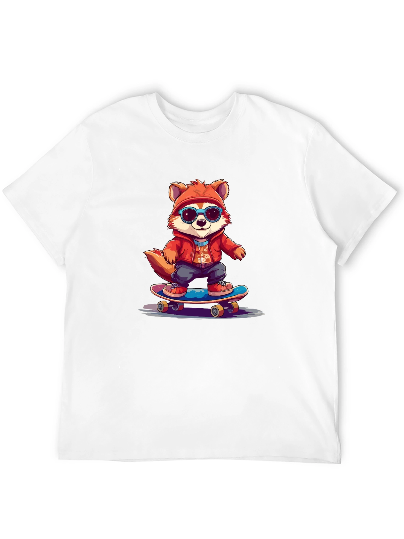 Cool Fox Skateboarder Graphic Tee