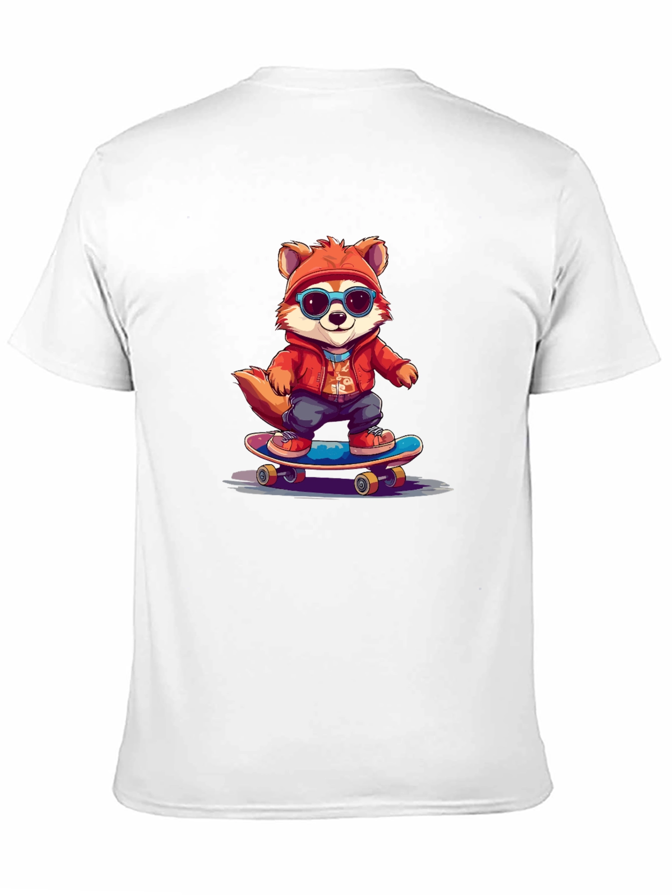 Cool Fox Skateboarder Graphic Tee