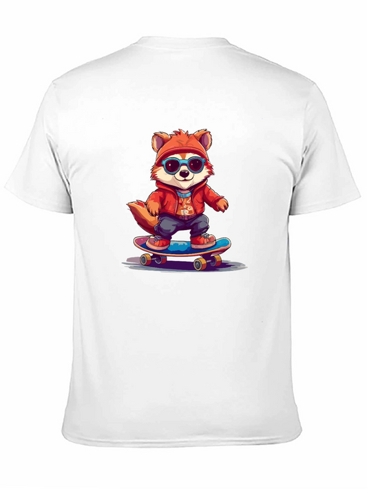 Cool Fox Skateboarder Graphic Tee