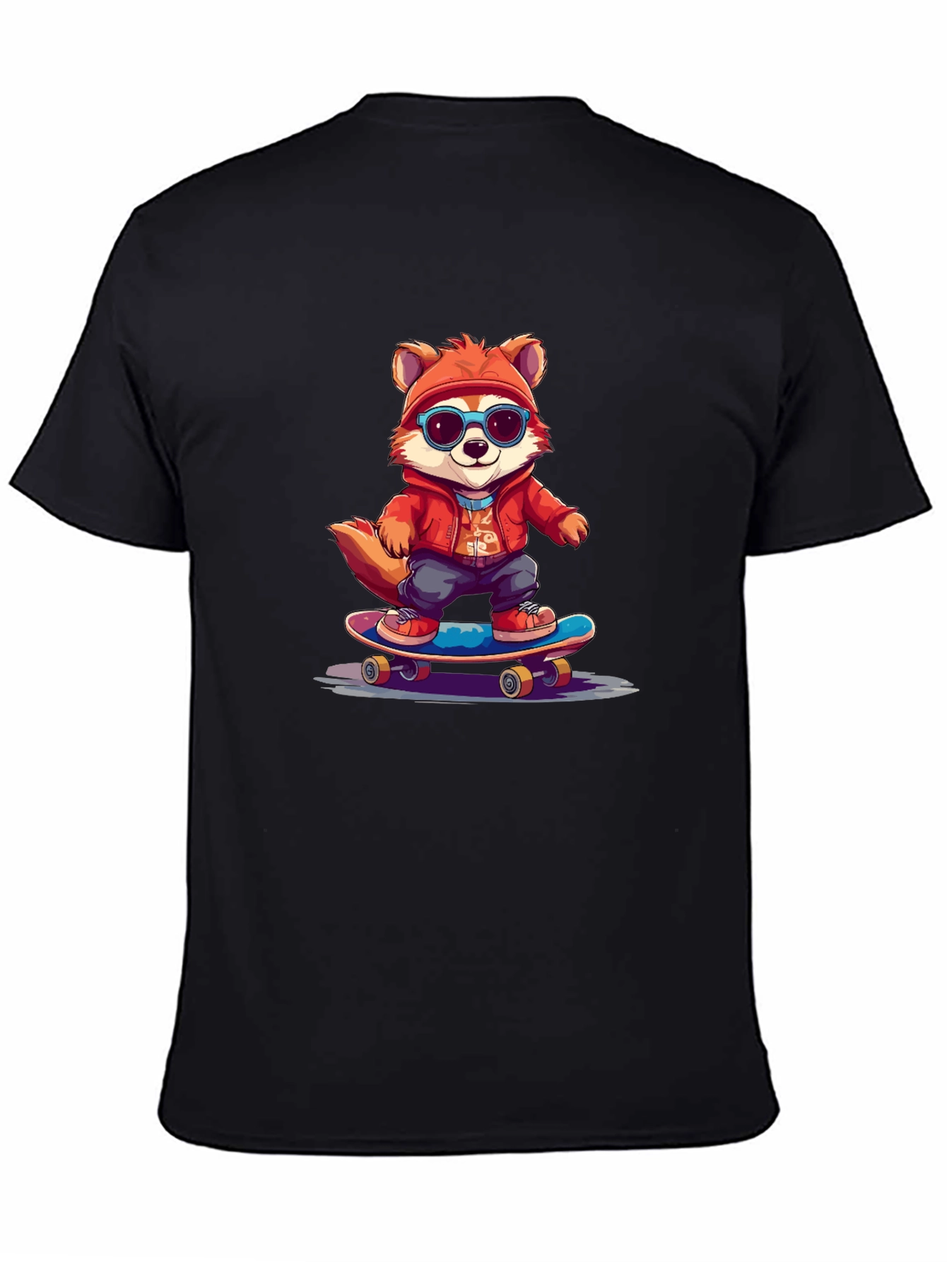 Cool Fox Skateboarder Graphic Tee