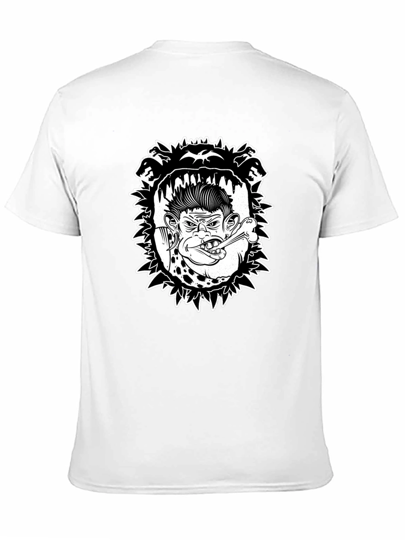 Edgy Punk Rocker Ape Graphic Tee - Black