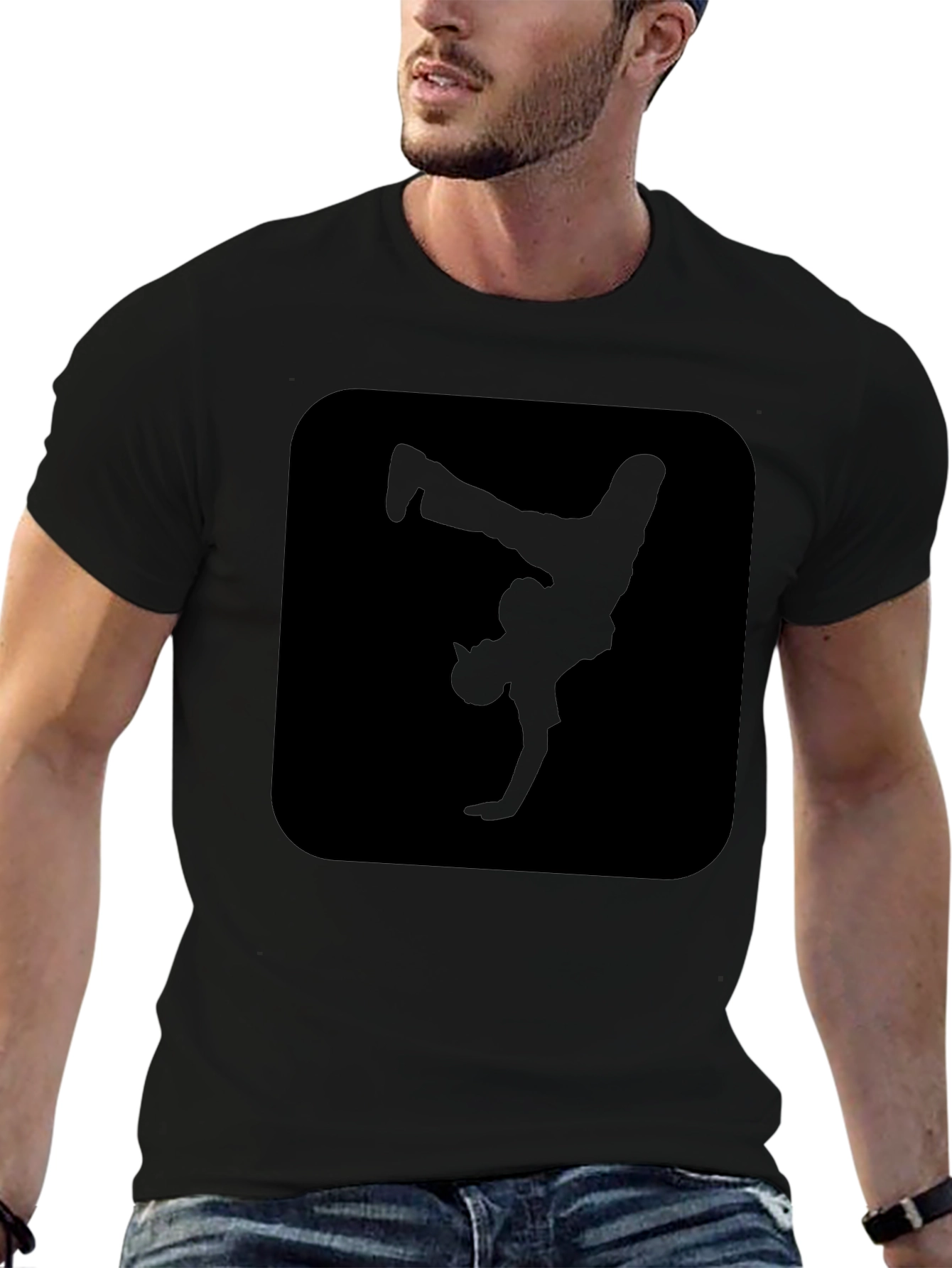 Cool Black Breakdance Graphic Tee Shirt