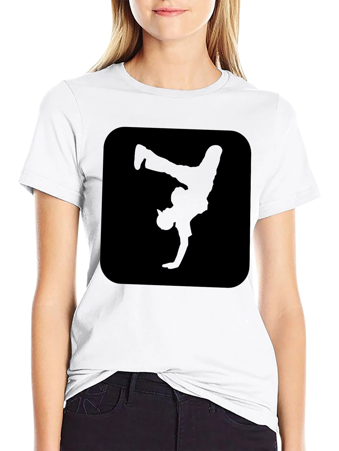 Cool Black Breakdance Graphic Tee Shirt