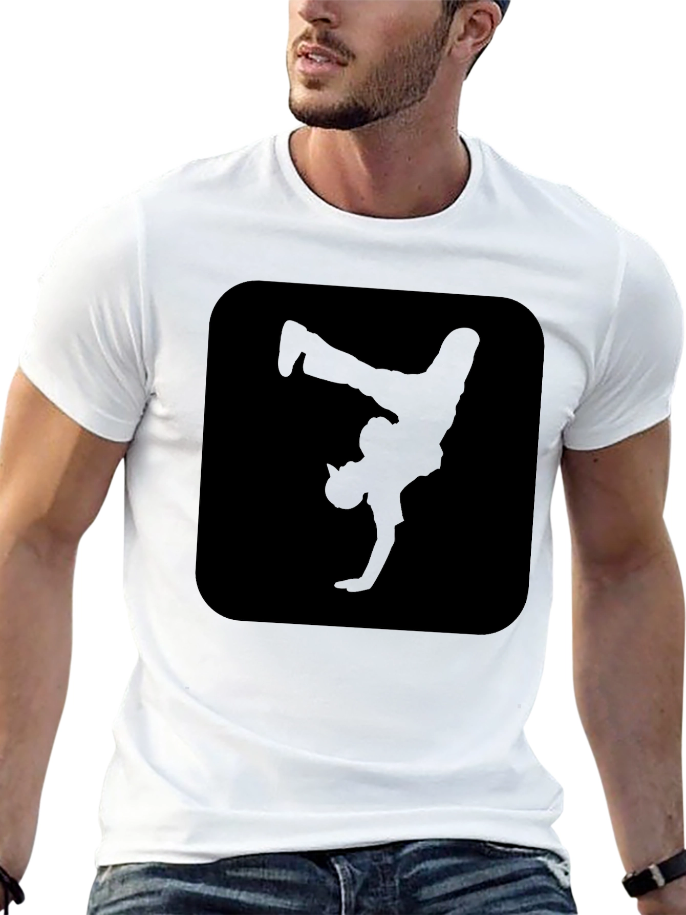 Cool Black Breakdance Graphic Tee Shirt