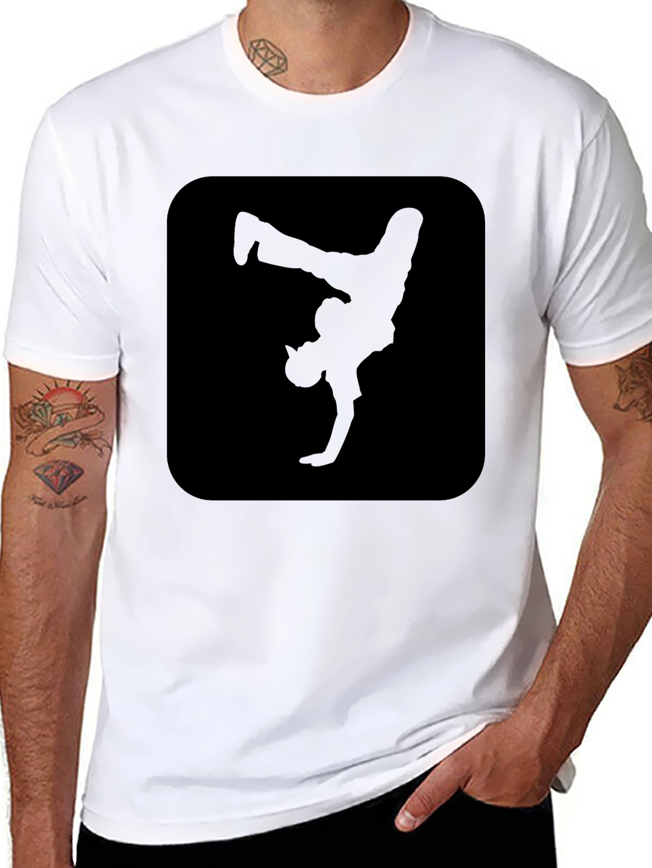 Cool Black Breakdance Graphic Tee Shirt