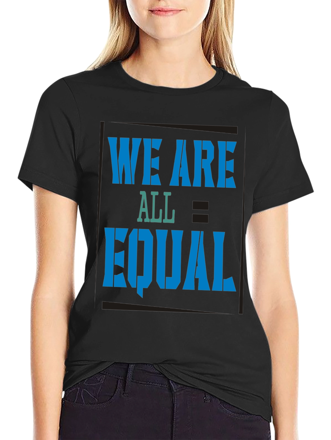 Equality Tee: We Are All Equal Graphic Black T-Shirt