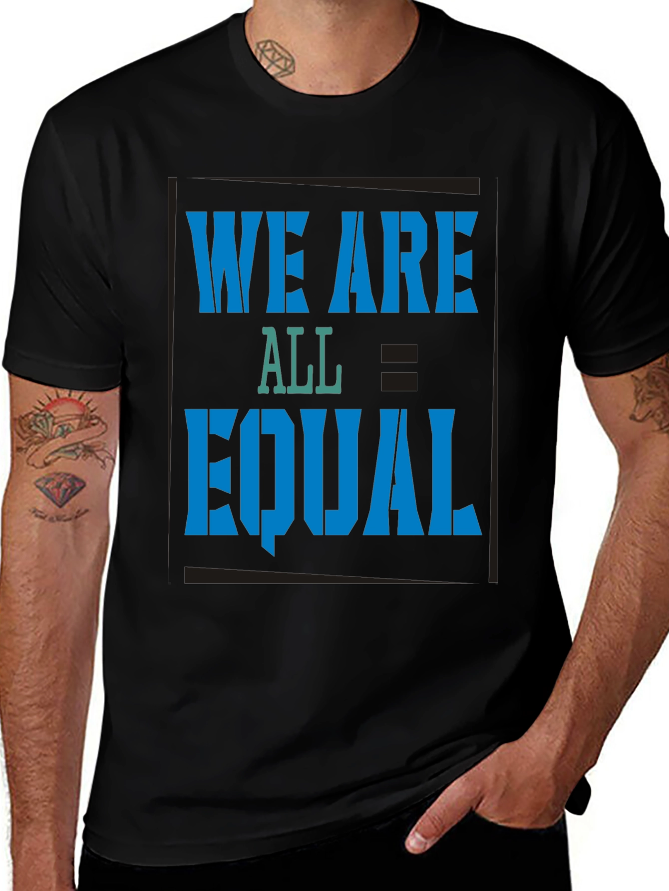Equality Tee: We Are All Equal Graphic Black T-Shirt