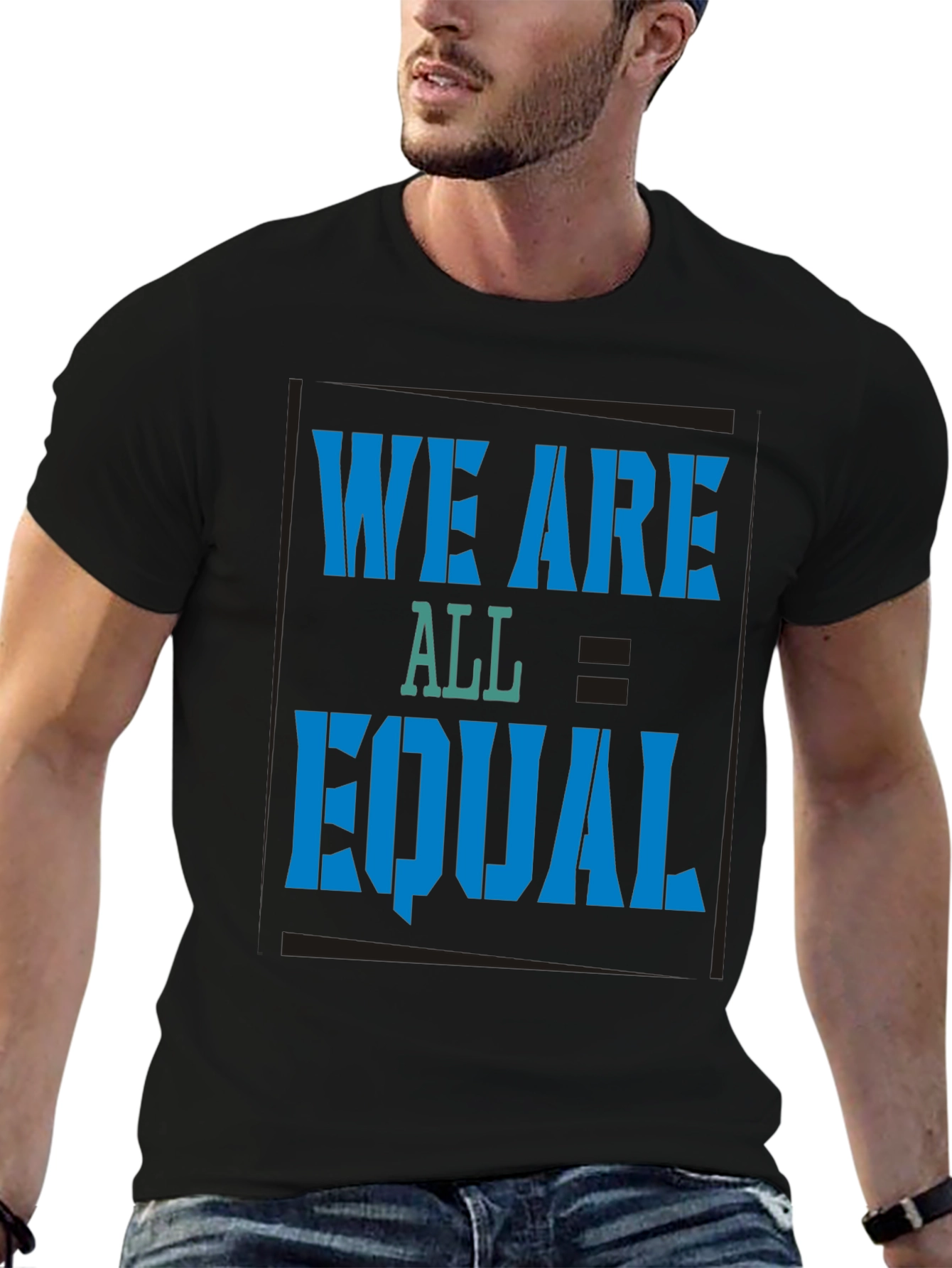 Equality Tee: We Are All Equal Graphic Black T-Shirt