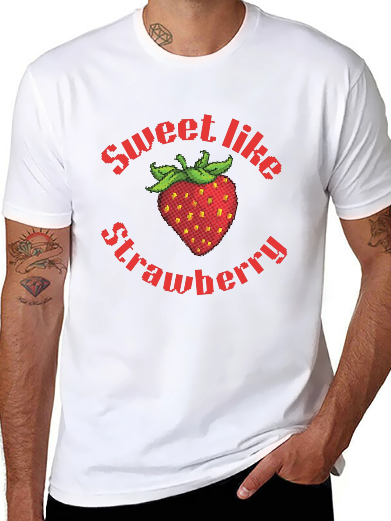 Sweet Strawberry Graphic T-Shirt - Unique Fruit Design