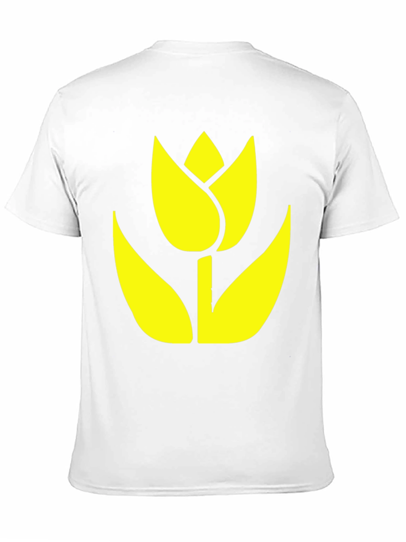 Black T-Shirt with Yellow Tulip Graphic