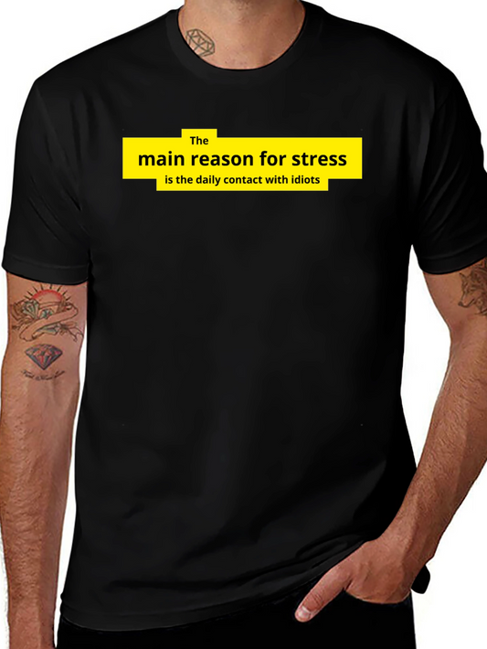 Stress Reason Graphic T-Shirt - Black Cotton Tee