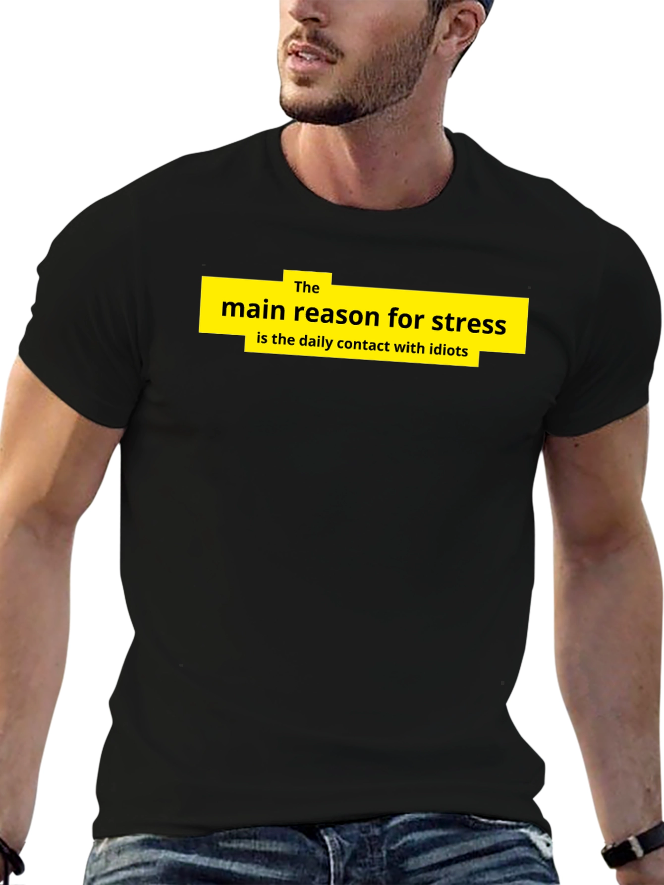 Stress Reason Graphic T-Shirt - Black Cotton Tee