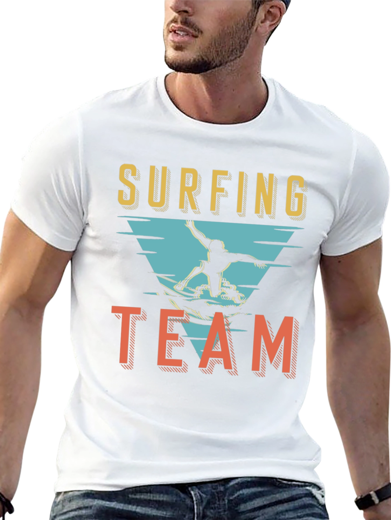 Surfing Team Graphic T-Shirt - Black