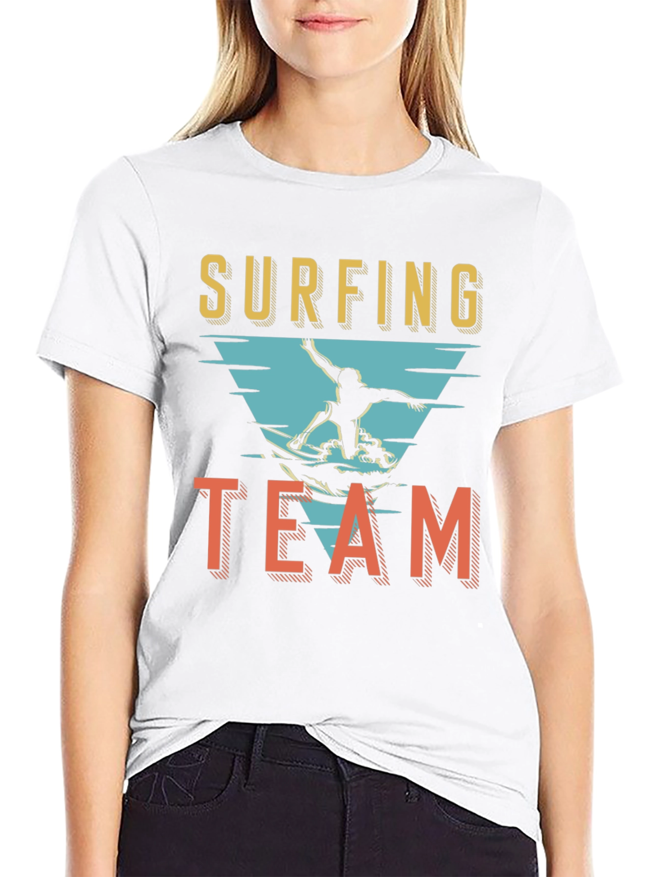 Surfing Team Graphic T-Shirt - Black