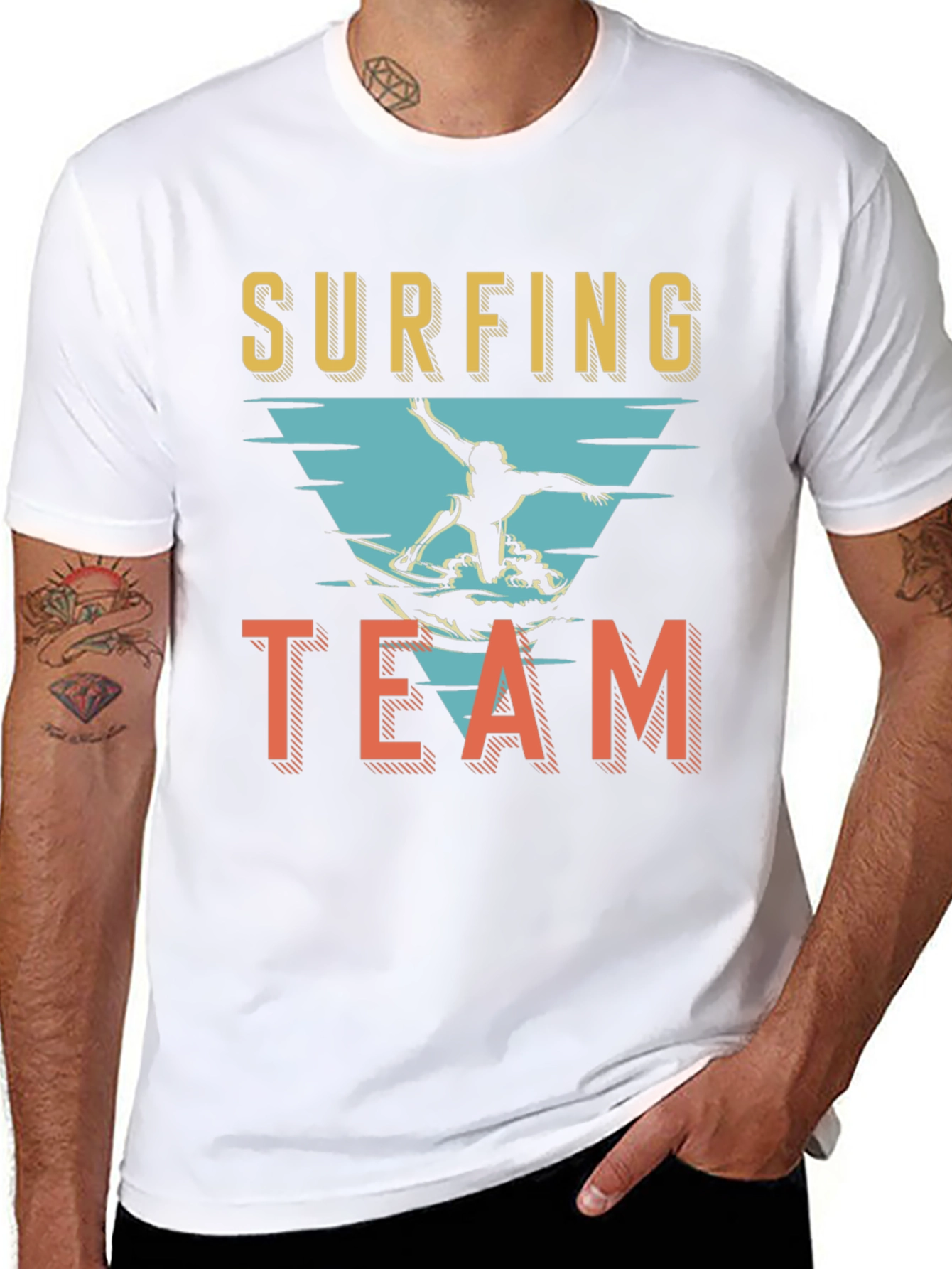 Surfing Team Graphic T-Shirt - Black