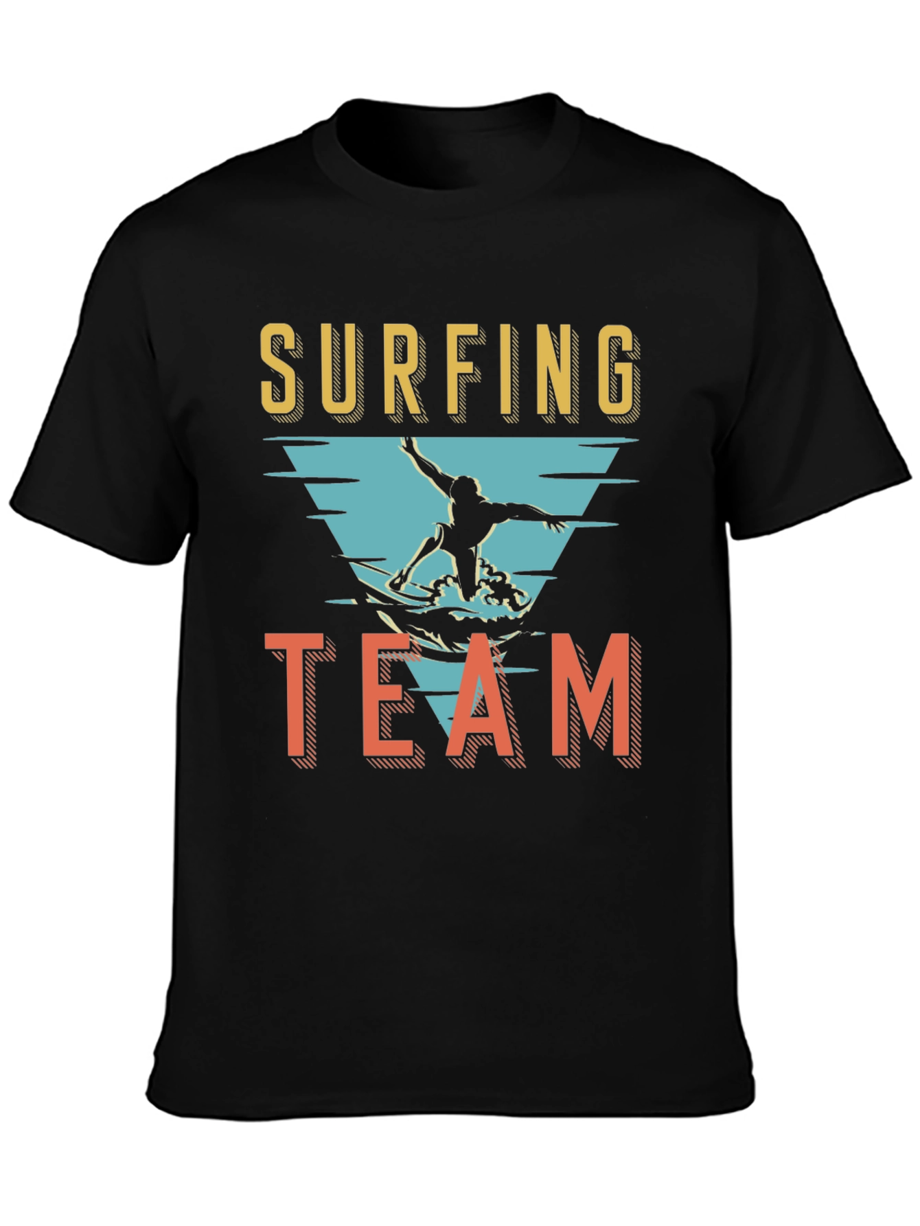 Surfing Team Graphic T-Shirt - Black