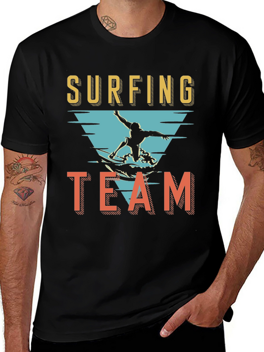 Surfing Team Graphic T-Shirt - Black