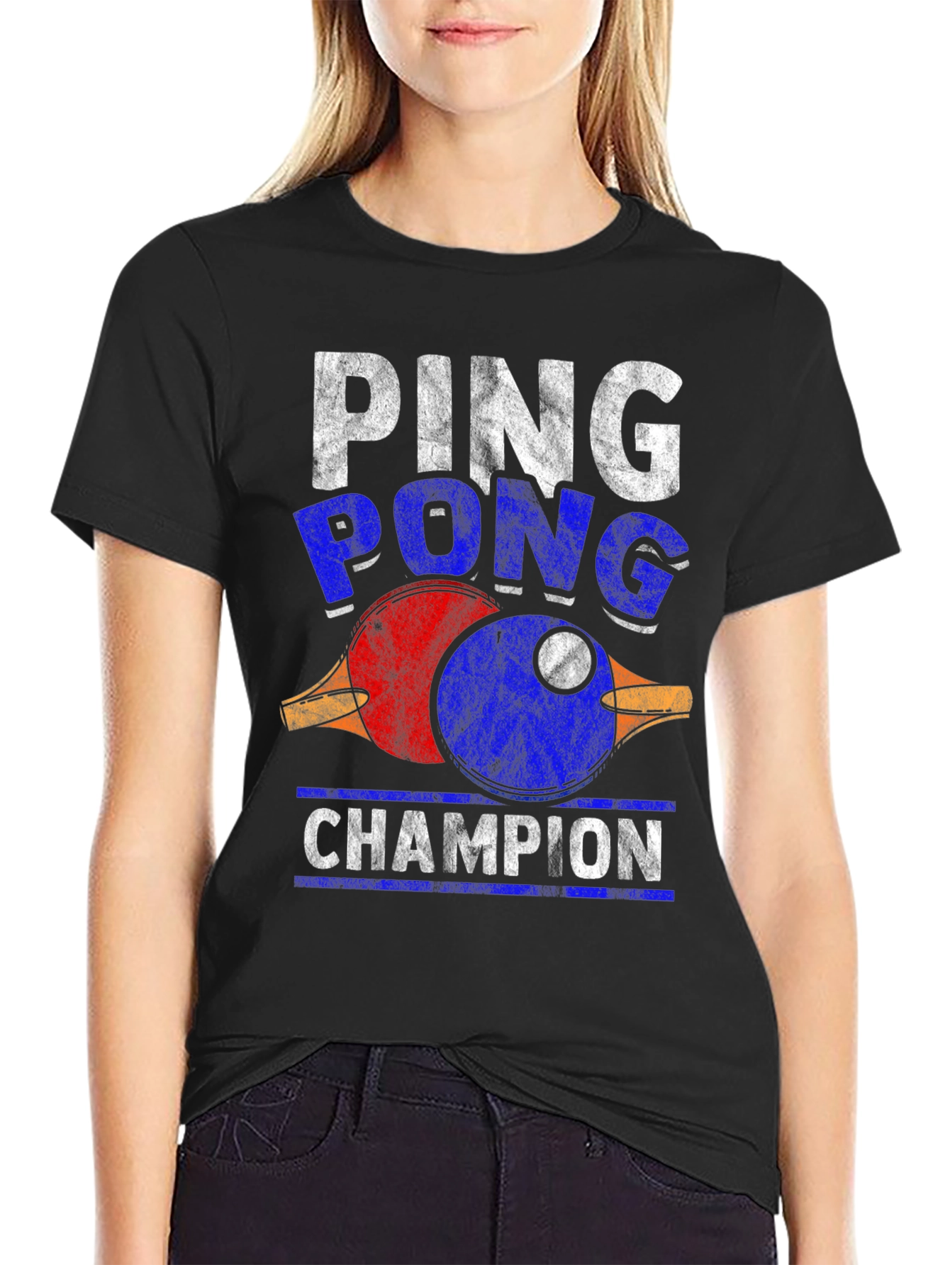 Ping Pong Champion T-Shirt - Novelty Graphic Tee