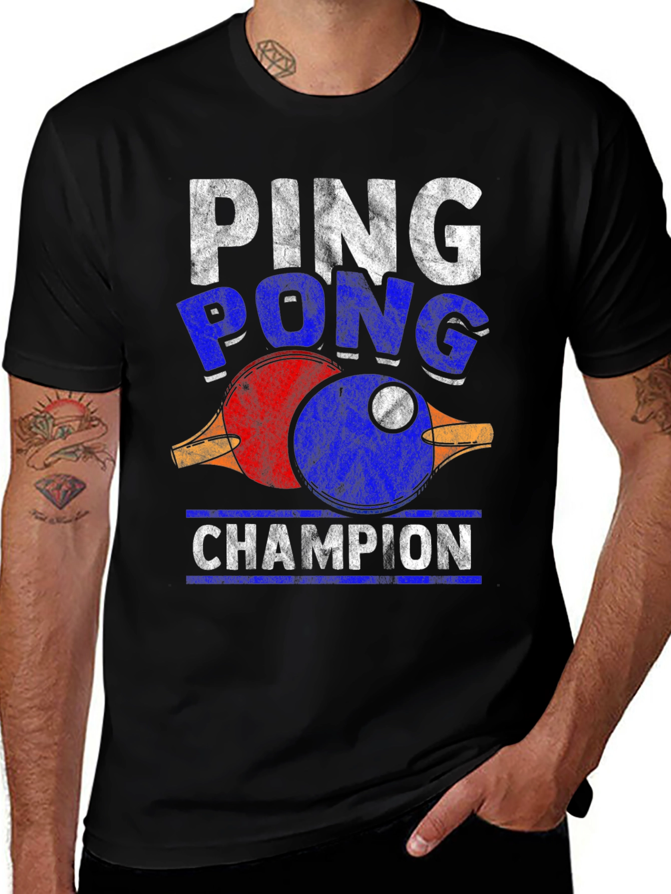 Ping Pong Champion T-Shirt - Novelty Graphic Tee