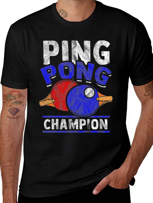 Ping Pong Champion T-Shirt - Novelty Graphic Tee