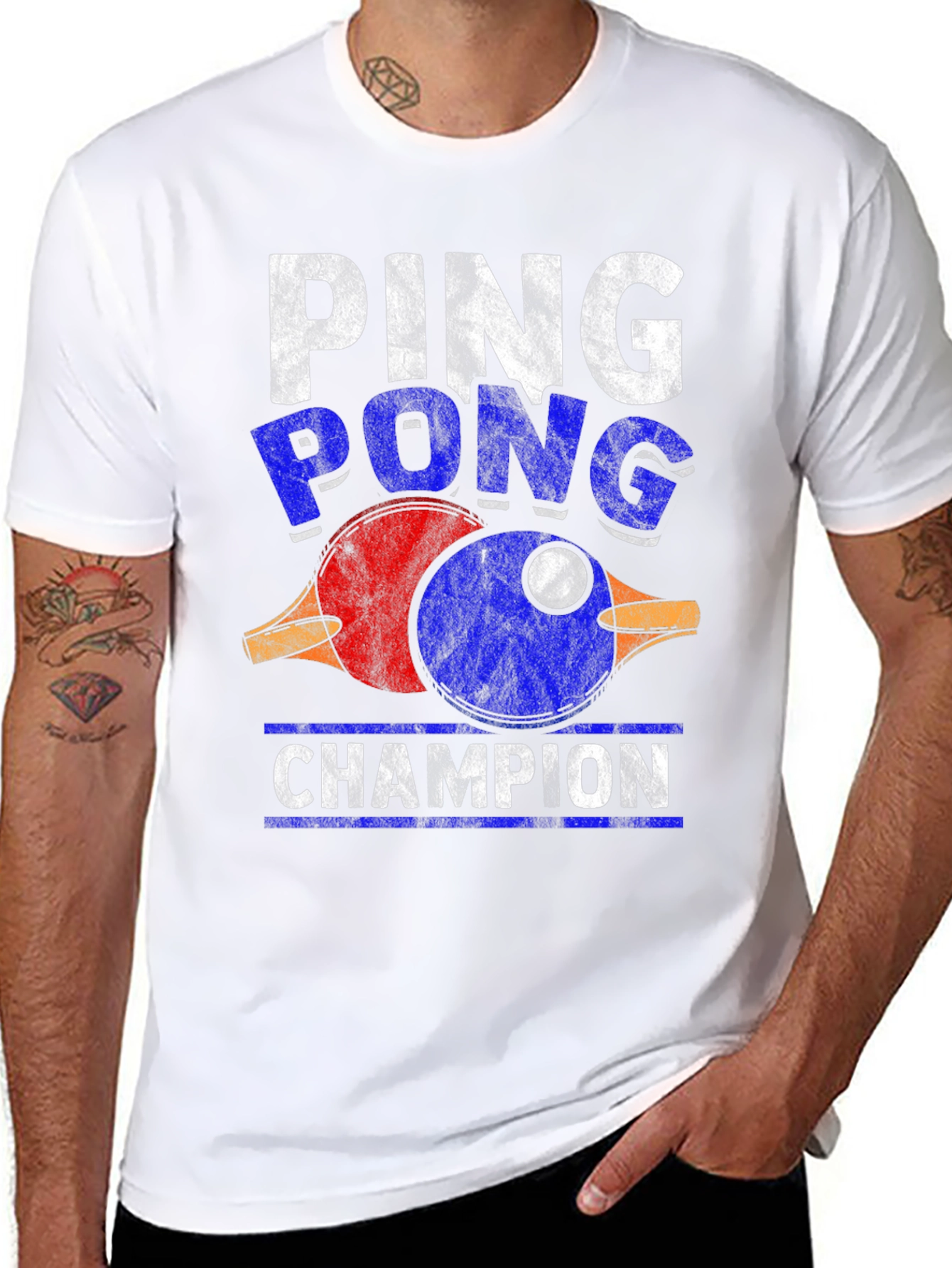 Ping Pong Champion T-Shirt - Novelty Graphic Tee