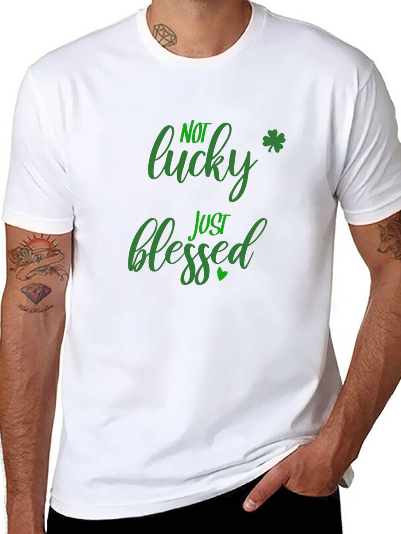 Not Lucky Just Blessed St. Patricks Day Black T-Shirt