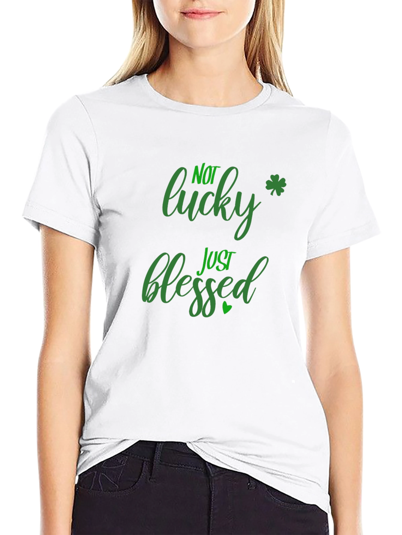 Not Lucky Just Blessed St. Patricks Day Black T-Shirt