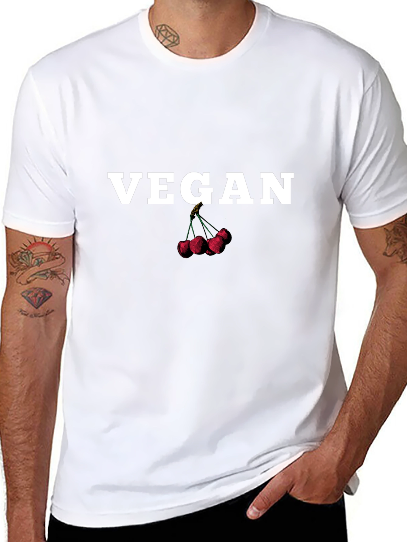 Vegan Cherry Graphic T-Shirt