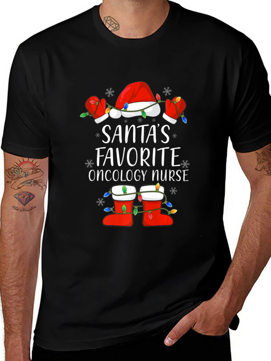Santas Favorite Oncology Nurse Christmas T-Shirt