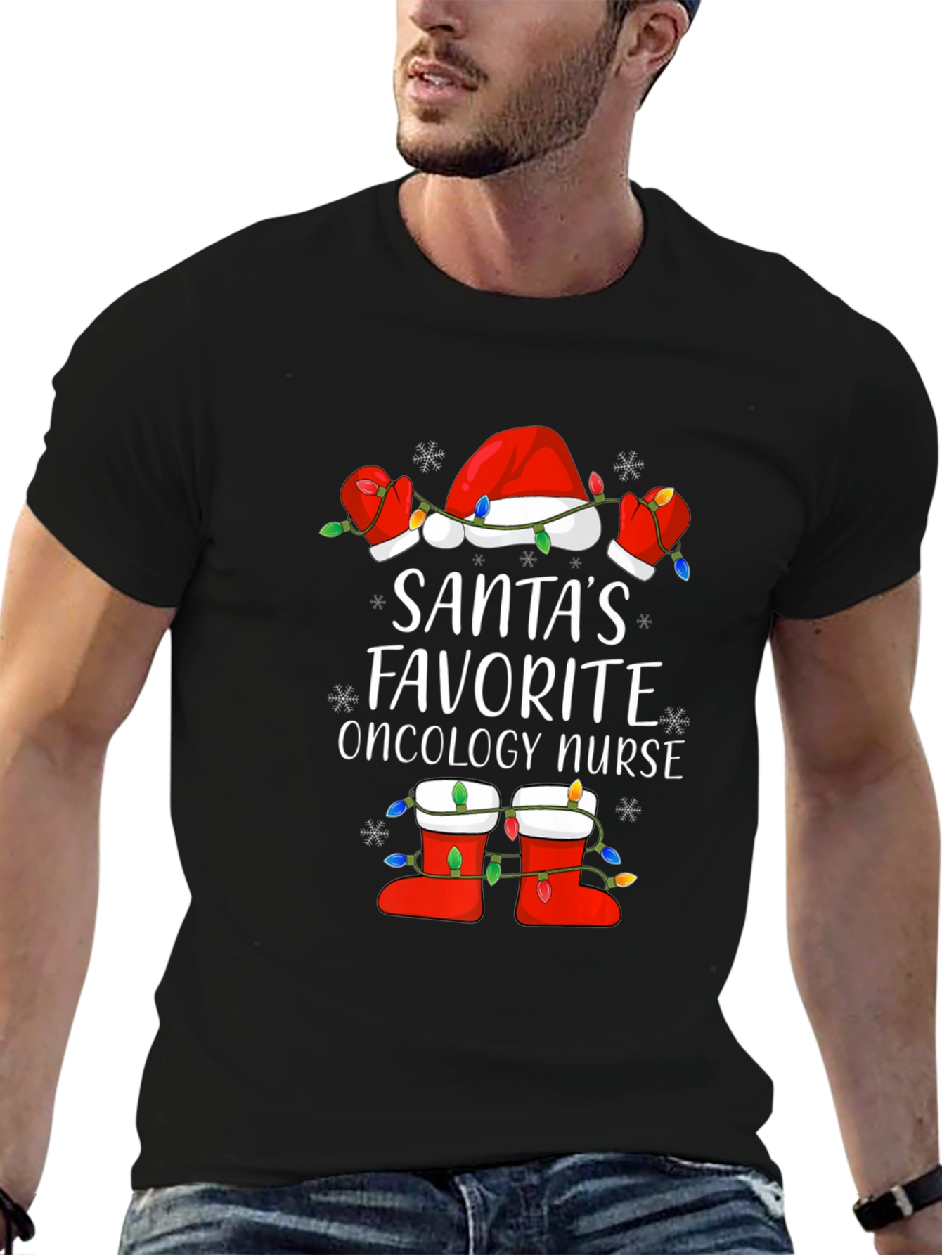 Santas Favorite Oncology Nurse Christmas T-Shirt