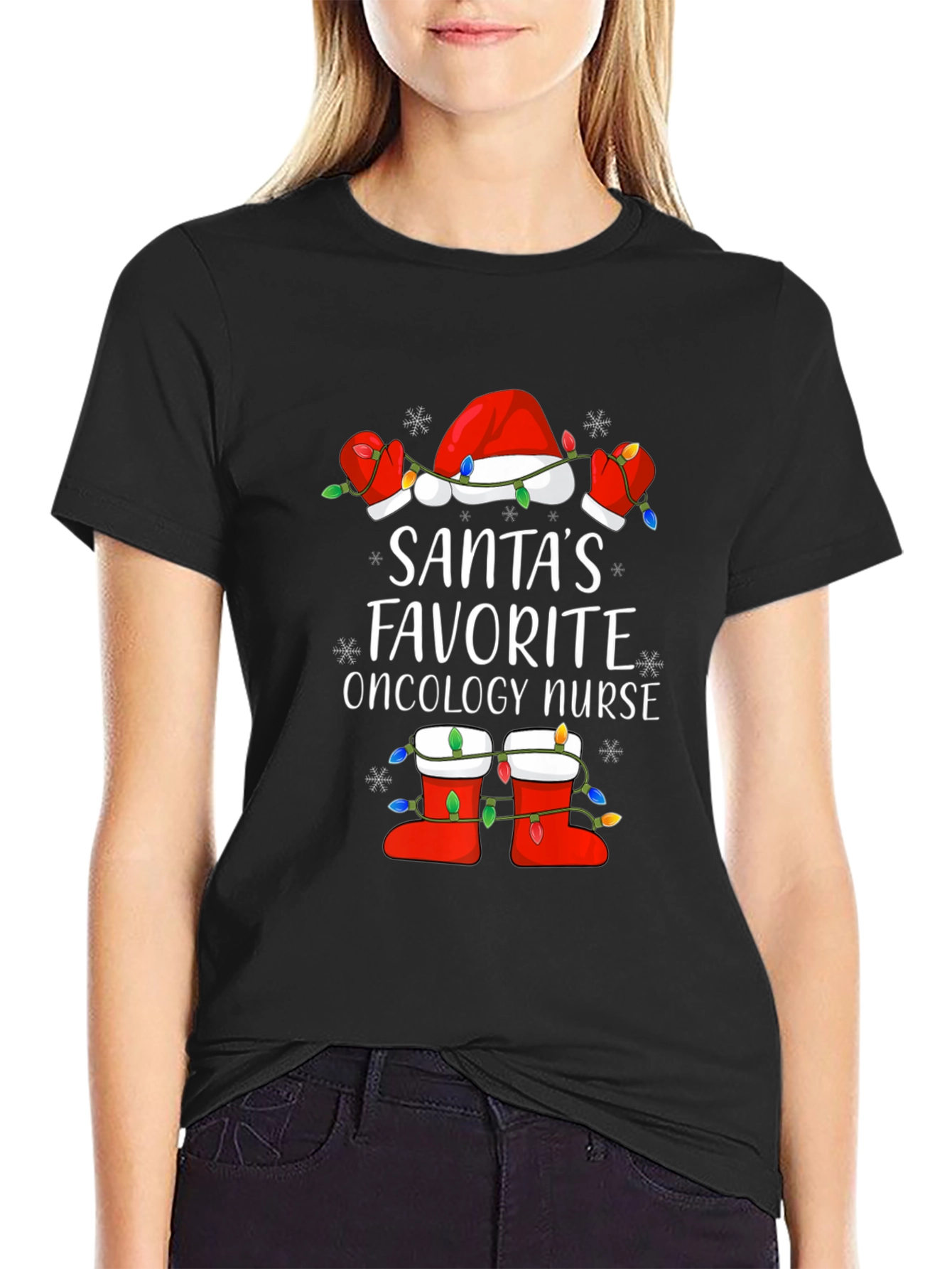 Santas Favorite Oncology Nurse Christmas T-Shirt