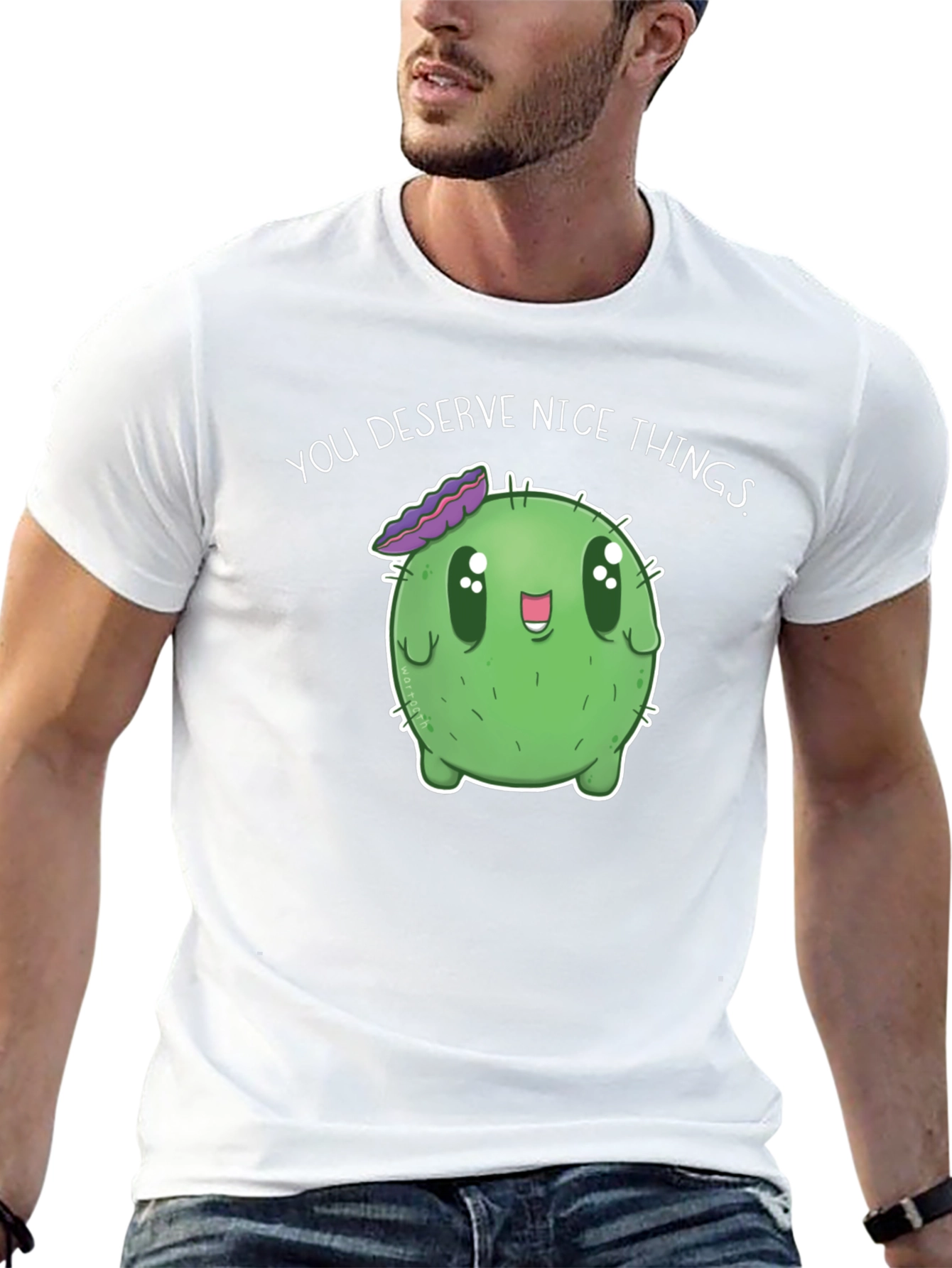 Cute Cactus Tee - You Deserve Nice Things