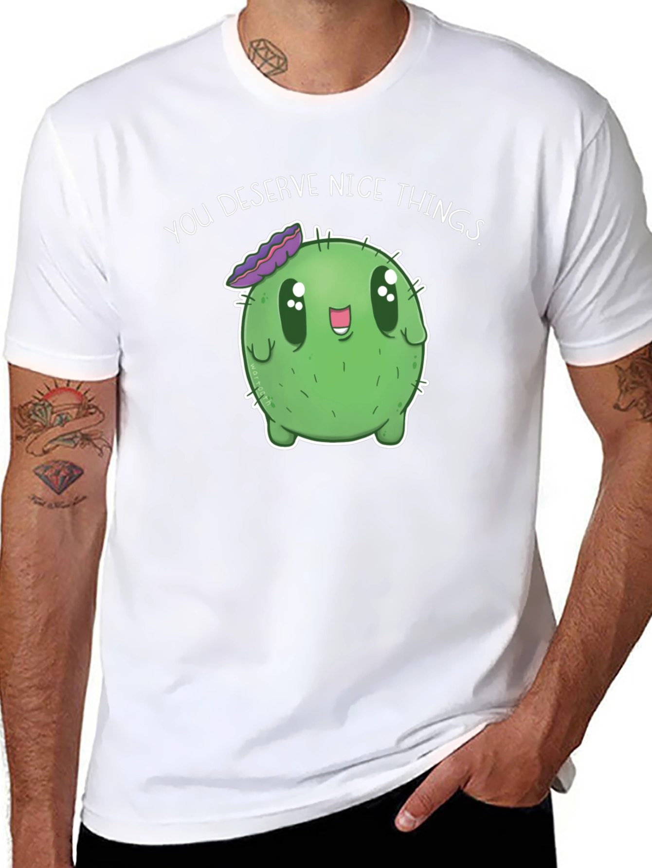 Cute Cactus Tee - You Deserve Nice Things