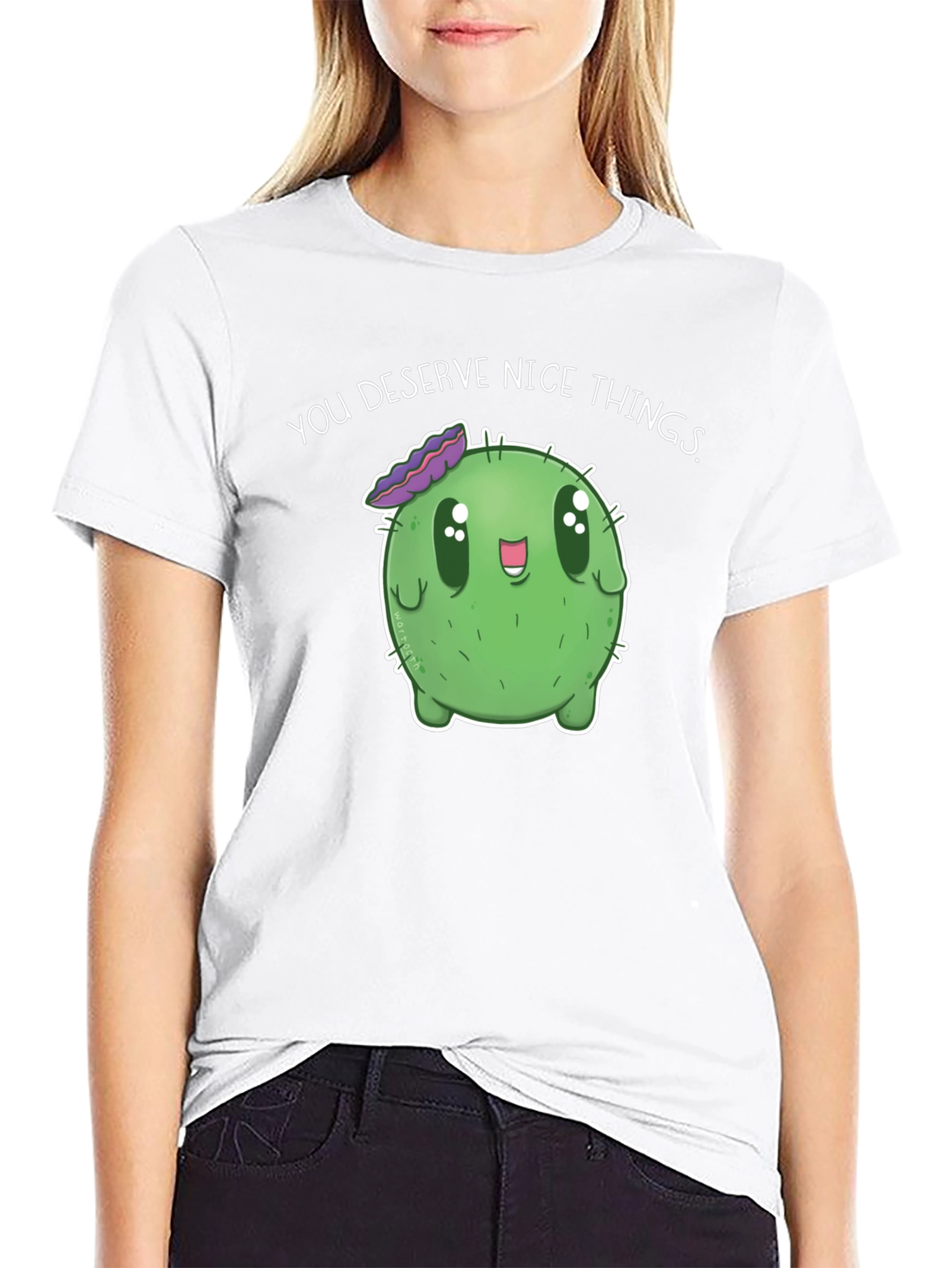 Cute Cactus Tee - You Deserve Nice Things