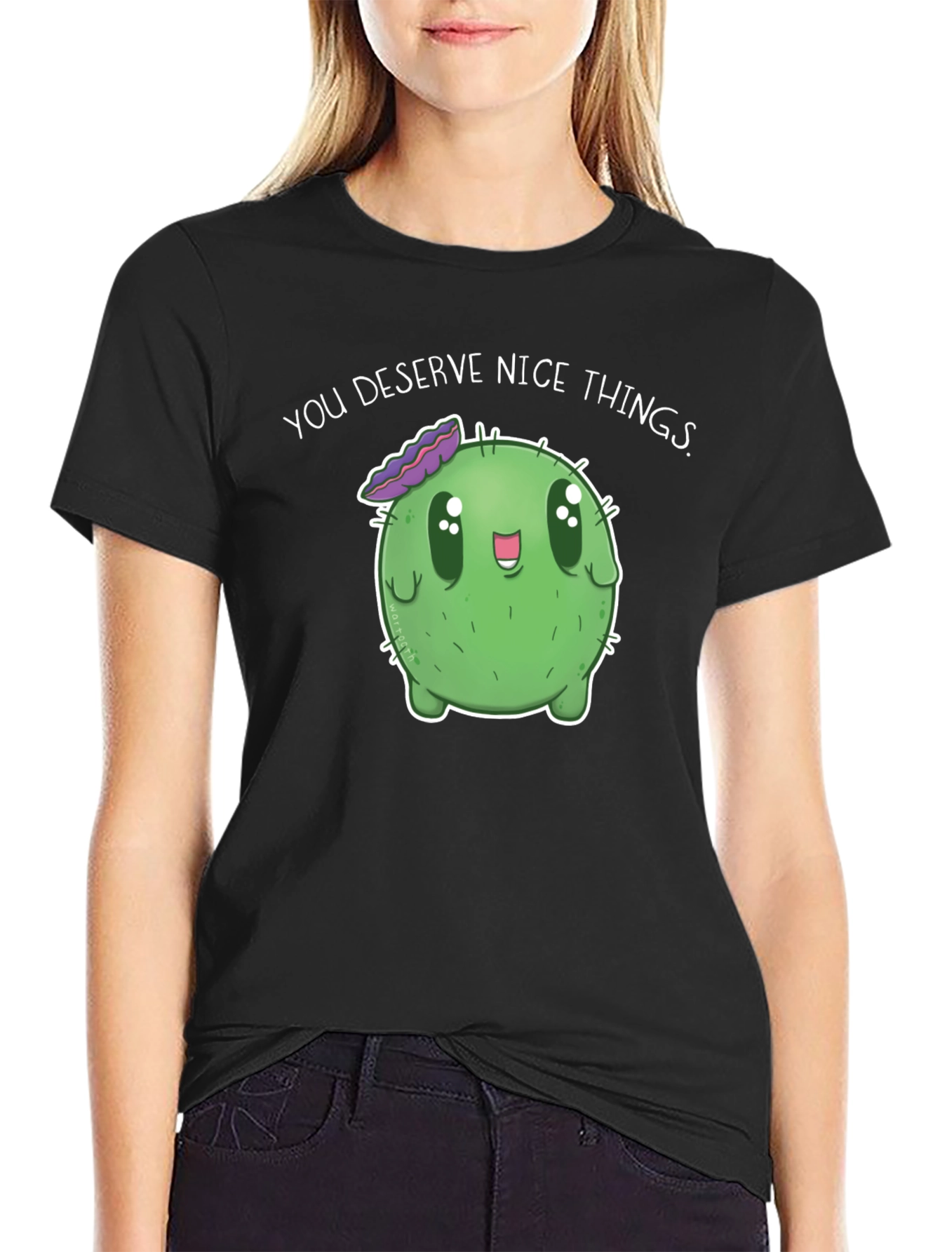 Cute Cactus Tee - You Deserve Nice Things